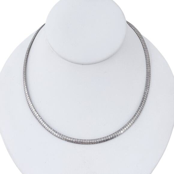 Dyadema Omega Link Chain Collar Necklace | Italy Vintage Sterling Silver | 17" - Picture 1 of 5
